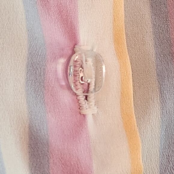 VINTAGE 1980s striped pastel rainbow blouse by Intuitions - Picture 4 of 9